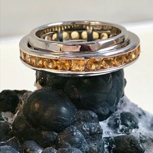 Sterling Silver Citrine Meditation Spinner Ring